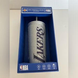 NIB NBA Bling Stainless Steel Insulated Tumbler With Straw LA Lakers 25 ounces